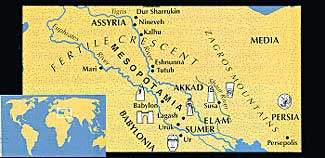 map of sumer and elam