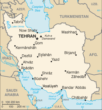 map of iran