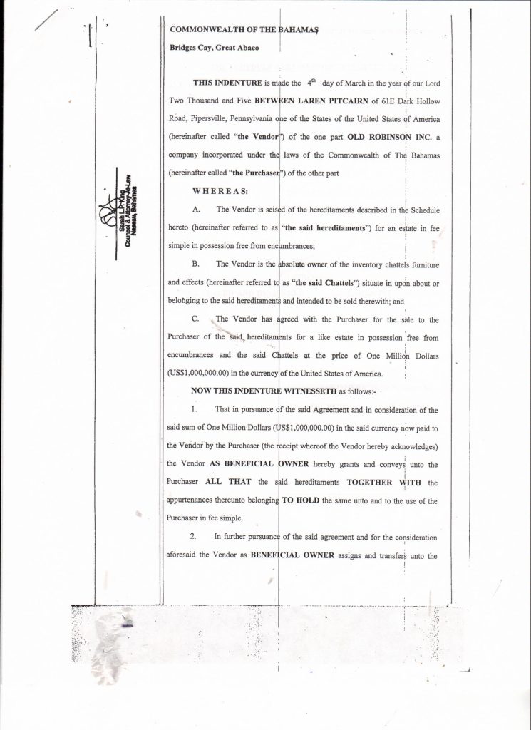 sale bridges cay dated 2005