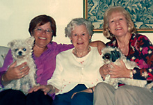 
Monica, my mother, and I
with Monica’s dogs, Arizona, 2003.
Monica is married with a Dutch man;
they have no children.