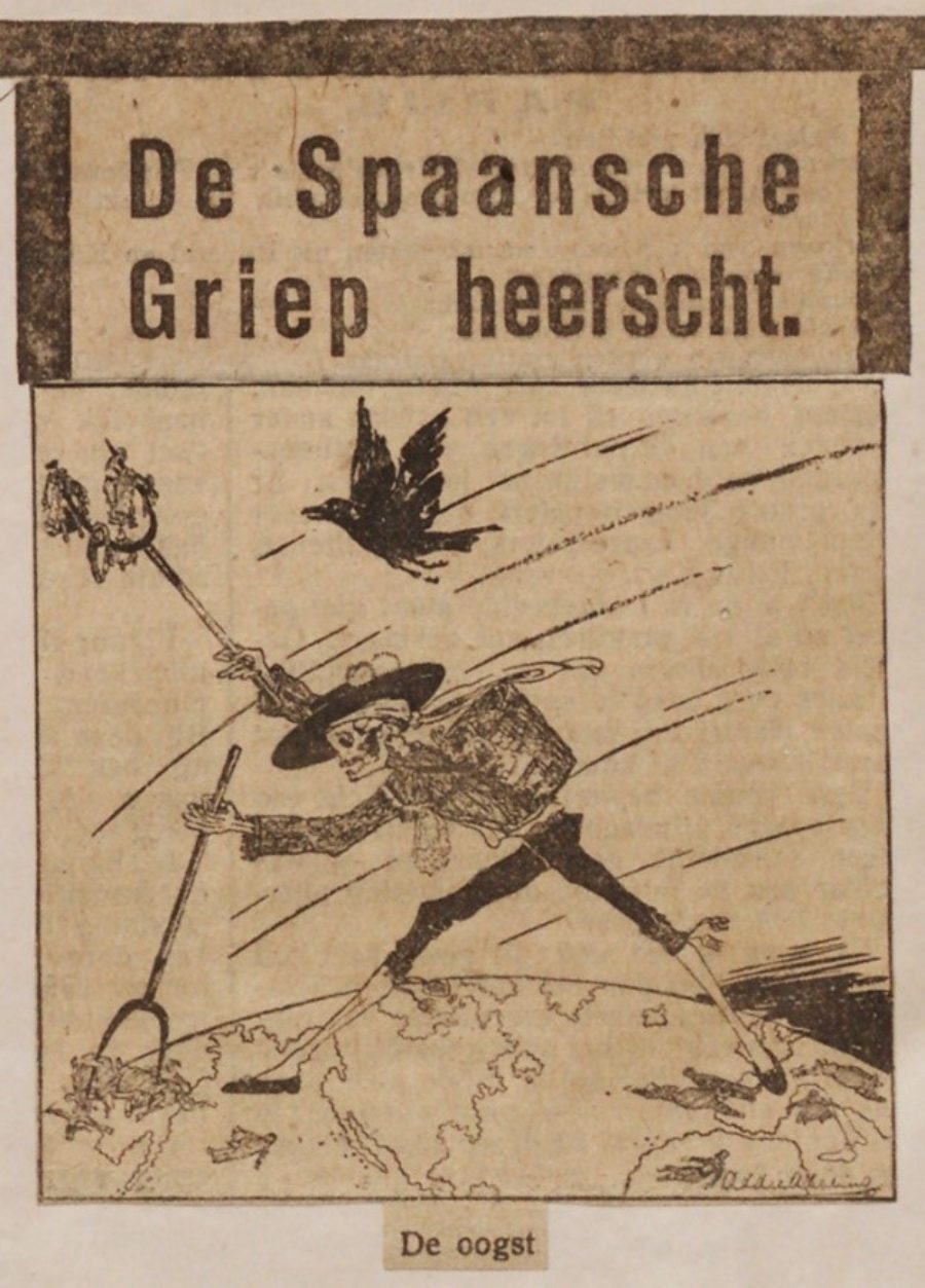 De-oogst_The-Spanish-Flu-rules-__-Cartoon-from-a-Dutch-newspaper-1918-1919