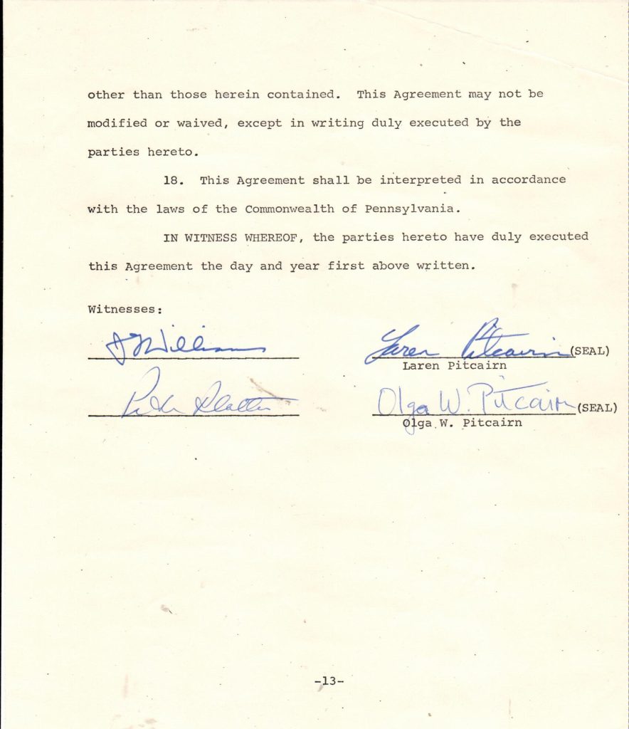 1969 AGREEMENT - thirteen