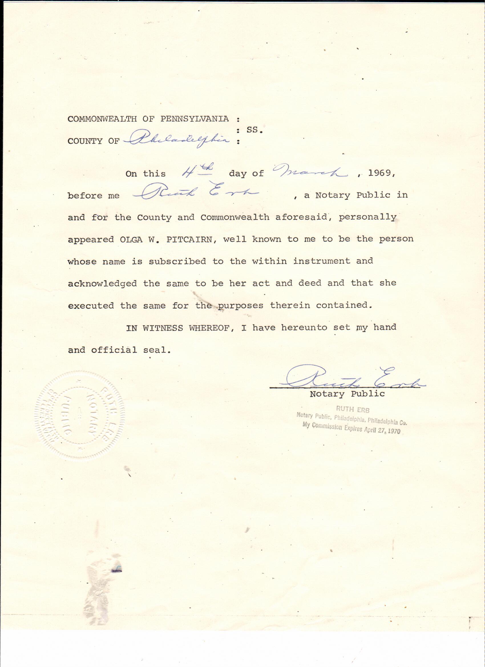 1969 AGREEMENT - fourteen (1)